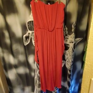 Pink Strapless Jumpsuit